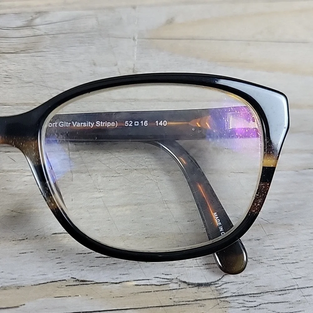 Coach HC6103 5443 Cat Eye Black Tort Gltr Varsity‎ Stripe Womens Eyeglasses 54mm